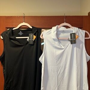Women's Sleeveless Polo Tops - Black and White (NWT); Price is for both shirts